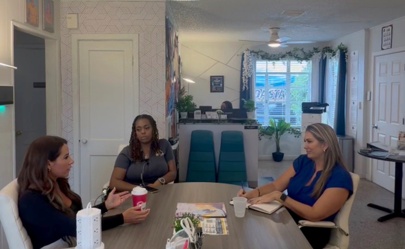 Team having a workplace conversation about trust and accountability