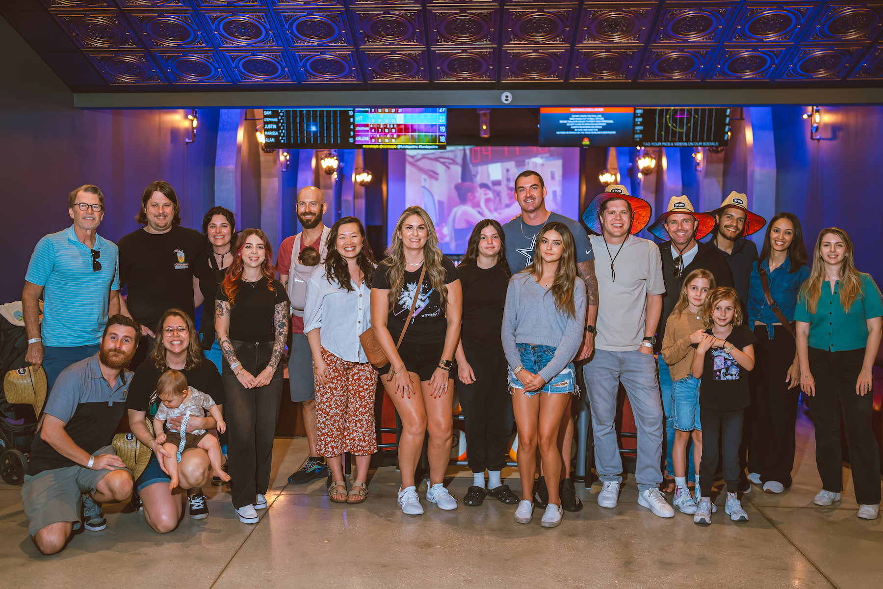 A team celebrating together at a company event